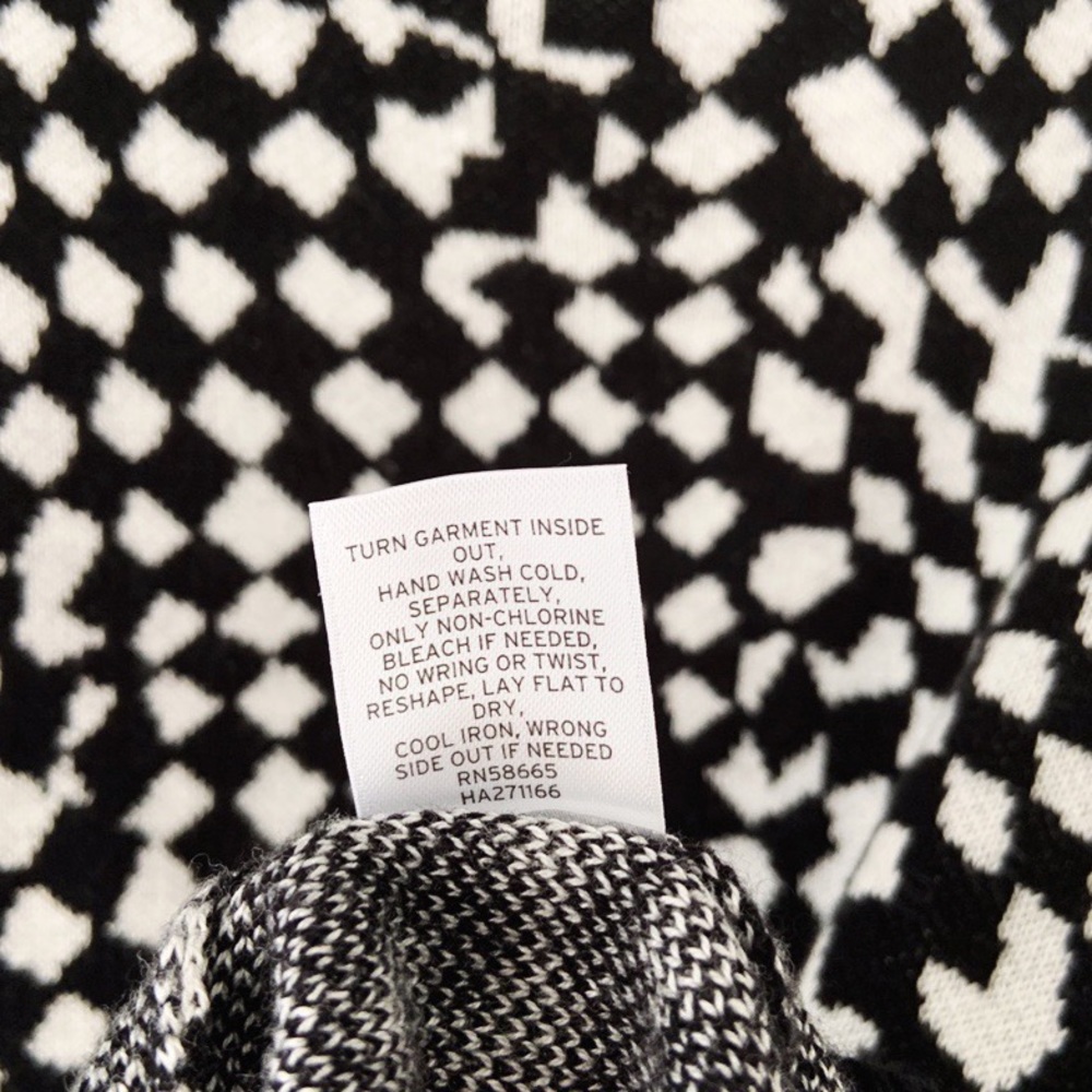 Halogen Checkered Black White Pullover Sweater M - image 4